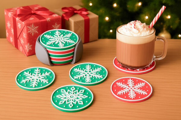 Snowflake Christmas Coaster Set (6-Pack) - Image 2