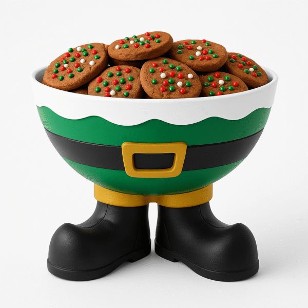 Santa & Elf Festive Cookie Bowl Set - Image 3